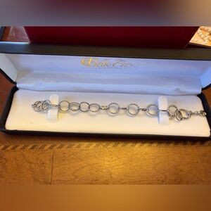 Belk Silver-Tone Linked Circle Bracelet with Textured Accents